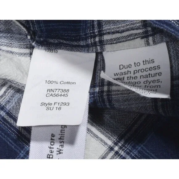 Madewell Blue Plaid 100% Cotton Adjustable Spaghetti Strap Top Sz XXS - Picture 5 of 5